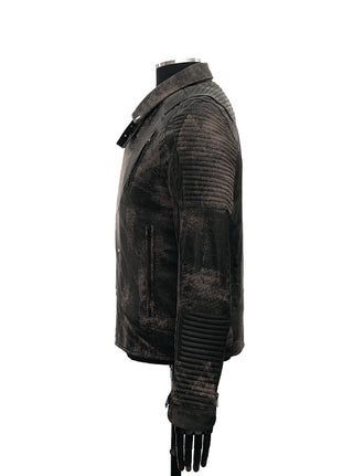 Chaqueta En Cuero Negro Base Cafe Dragon