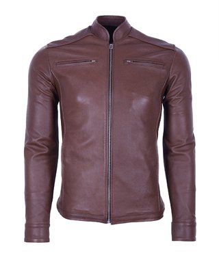Chaqueta de Cuero Miel LCHL33