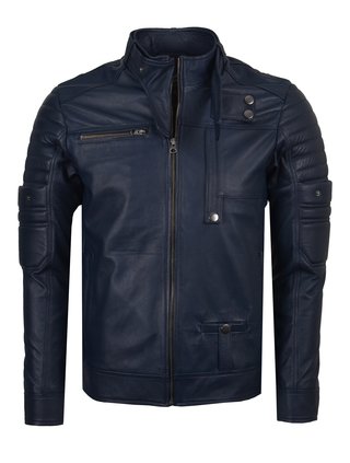 Chaqueta en Cuero Azul Garce