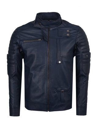 Chaqueta de Cuero Azul Garce