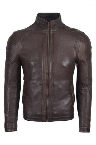 Chaqueta de Cuero Ovejo Cafe LCHL19