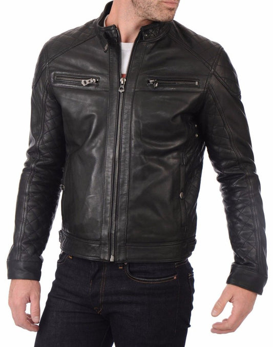 Chaqueta de Cuero Negro Ref LCHL101