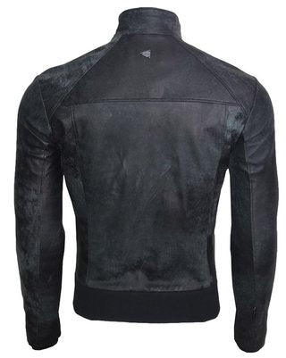 Chaqueta en Cuero Raspado Azul LCHL22