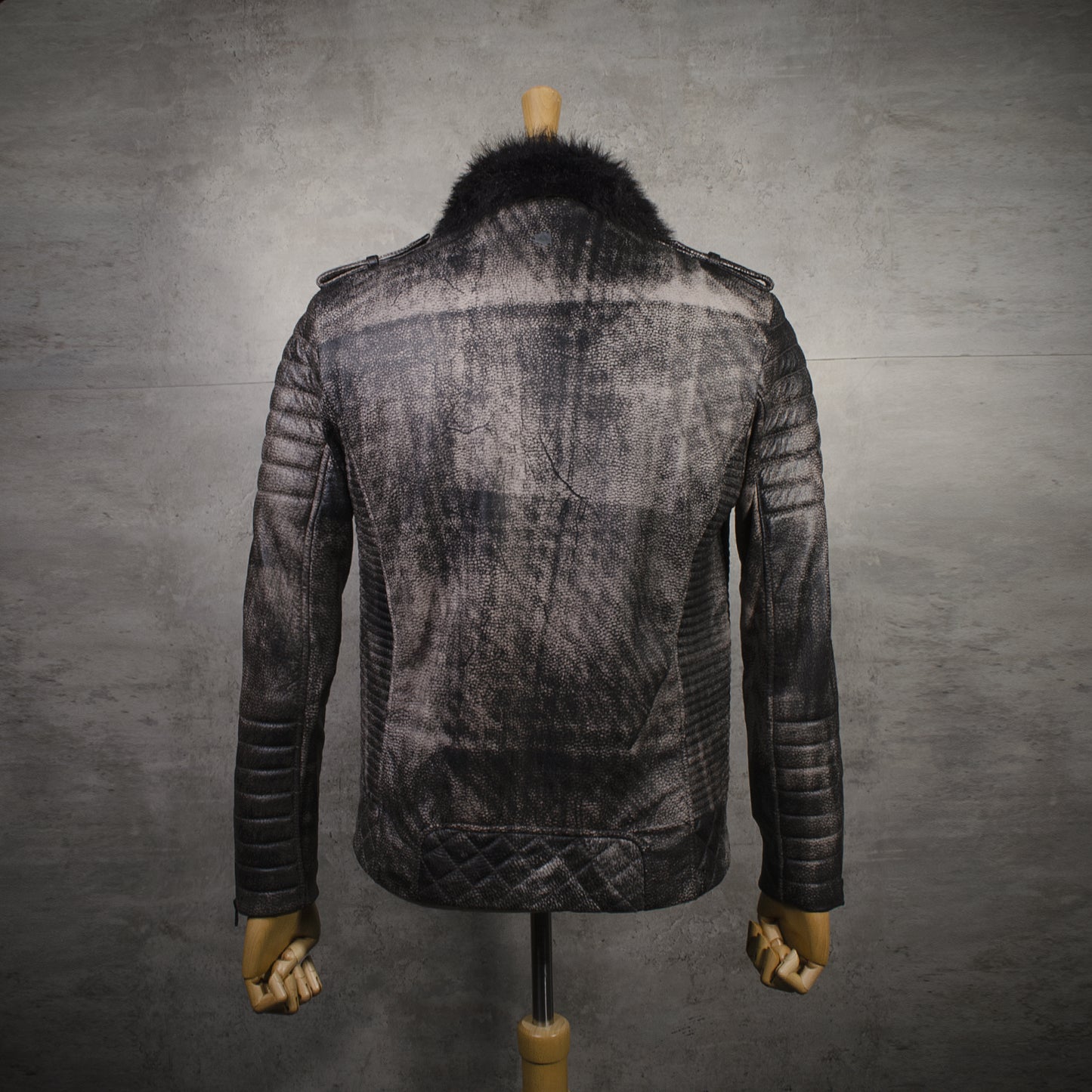 Chaqueta de Cuero Envejecido Café LCHL38