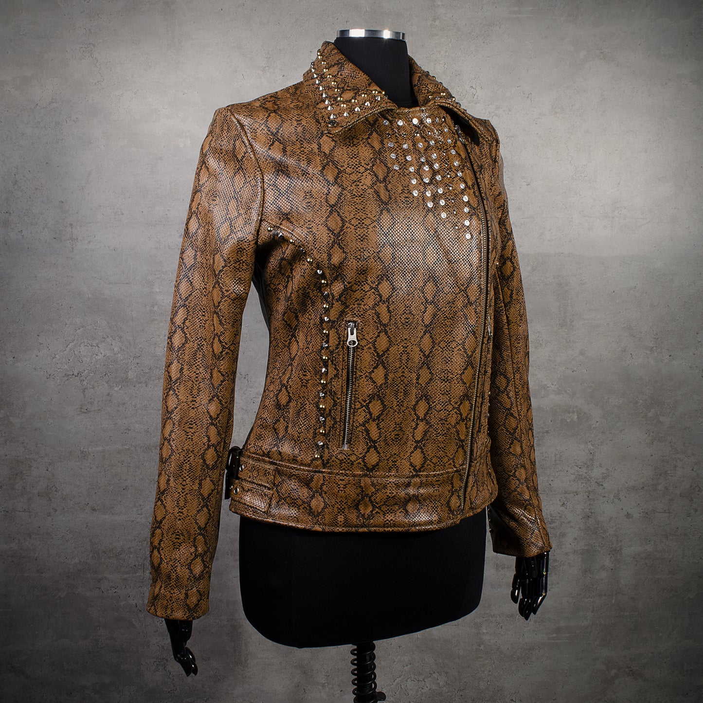 Chaqueta en Cuero Folia Miel Betty