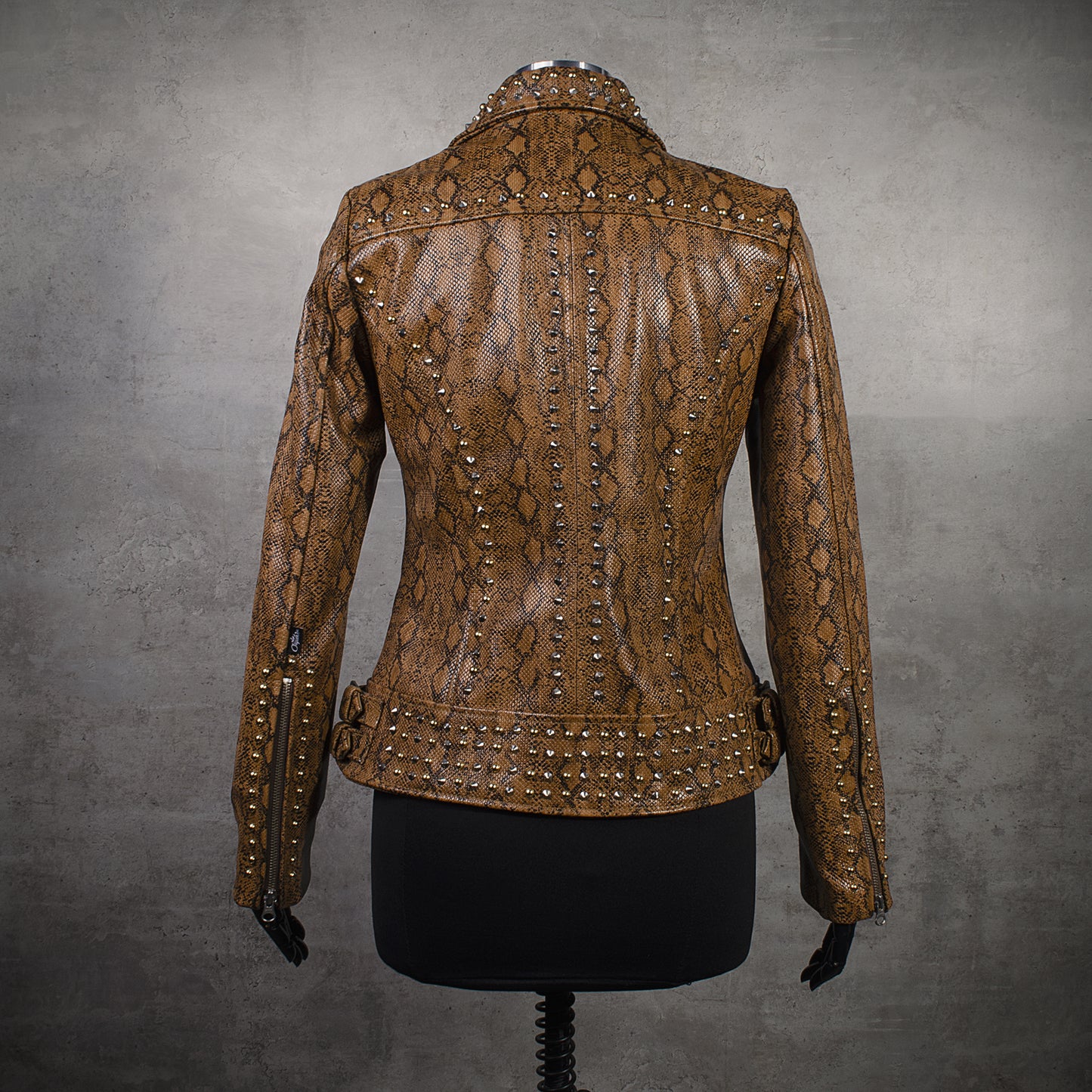 Chaqueta en Cuero Folia Miel Betty