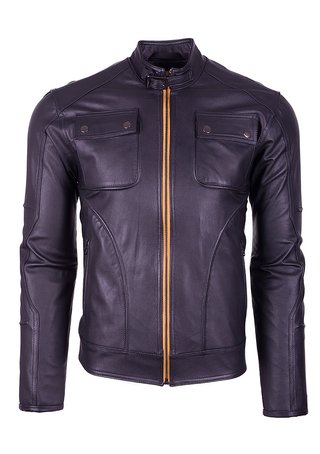 Chaqueta de Cuero Negro Abiman