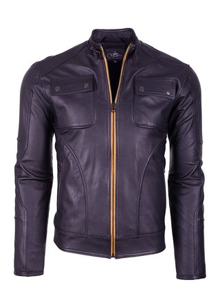 Chaqueta de Cuero Negro Abiman
