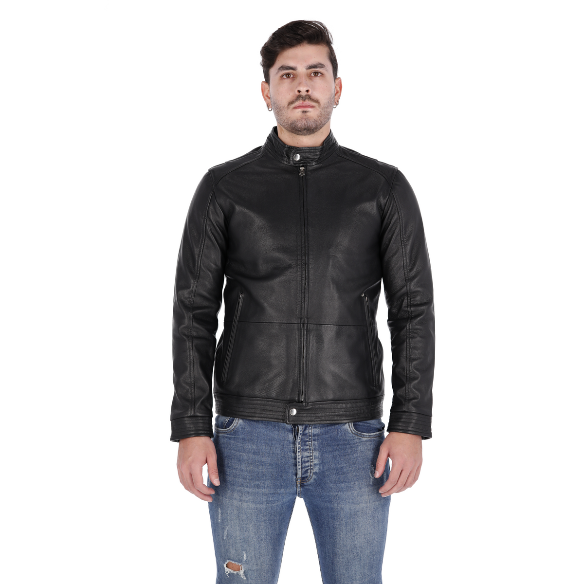 Chaqueta de Cuero Negro LCHL102