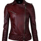 Chaqueta en Cuero Vinotinto Nina Marca La Chaqueteria