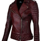 Chaqueta en Cuero Vinotinto Nina Marca La Chaqueteria