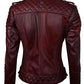 Chaqueta en Cuero Vinotinto Nina Marca La Chaqueteria