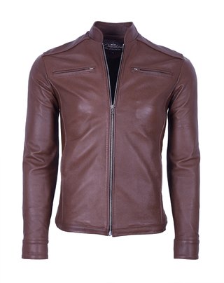 Chaqueta de Cuero Miel LCHL33
