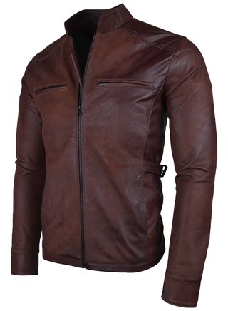 Chaqueta de Cuero Coñac LCHL33