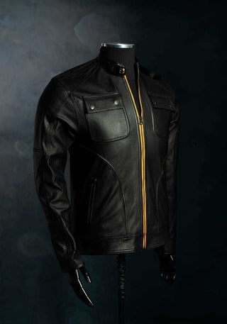Chaqueta de Cuero Negro Abiman
