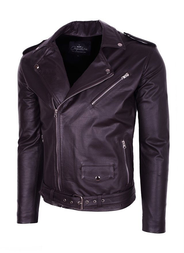 Chaqueta de Cuero Napa Cafe Oscuro Bison LCHL77