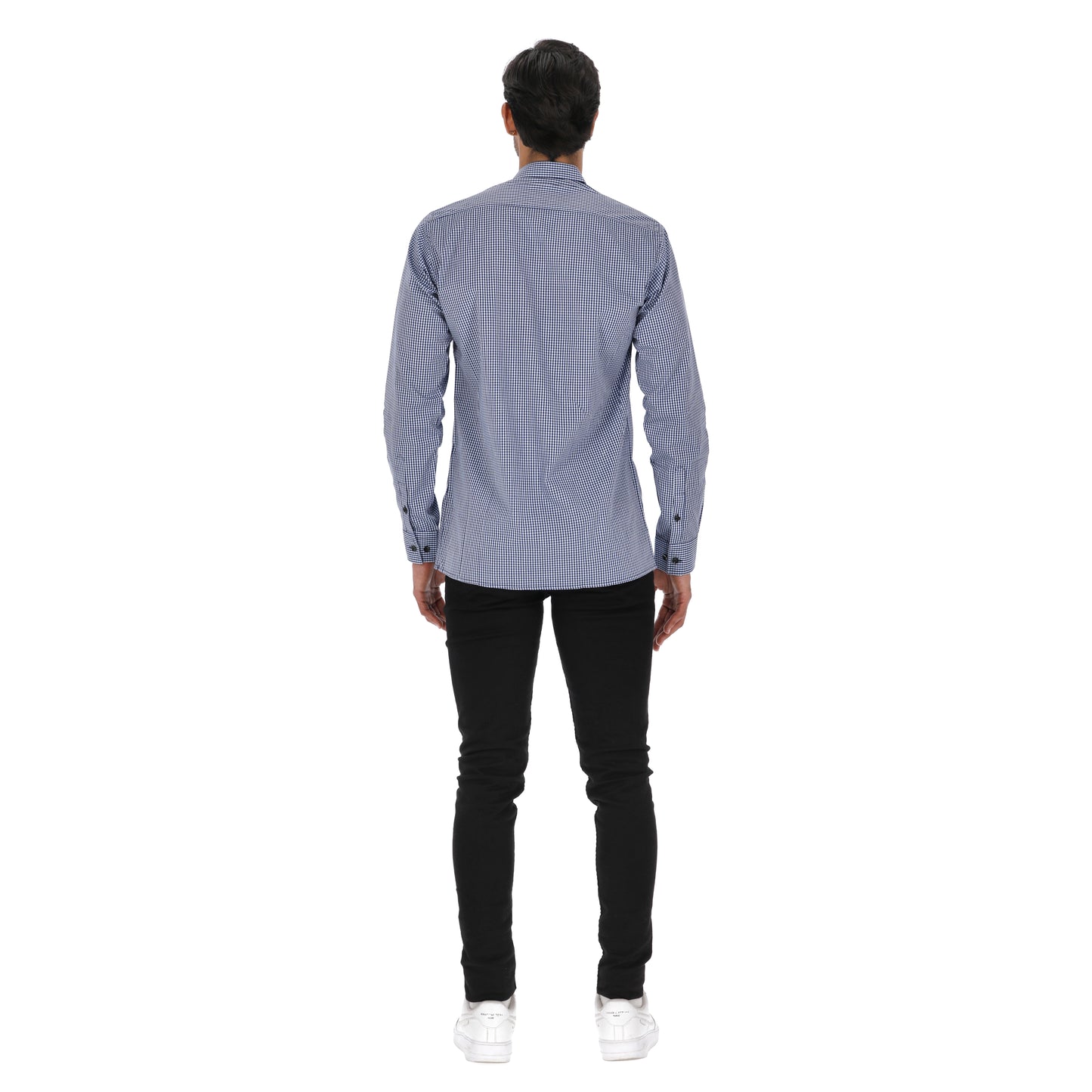 Camisa en Algodón 100% LCC2305 Azul Blanco Marca La Chaqueteria