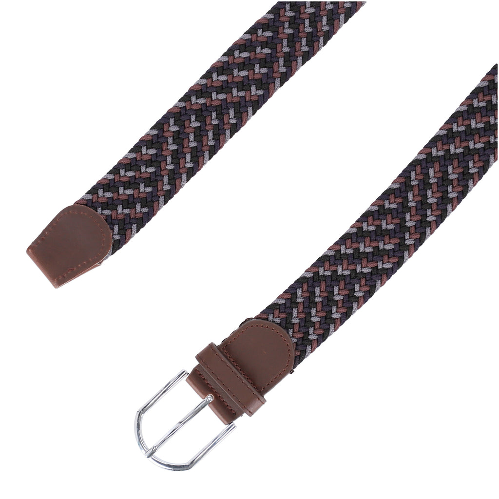 Cinturón Trenzado Multicolor Gris Café y Azul Ref 11 Marca La Chaqueteria