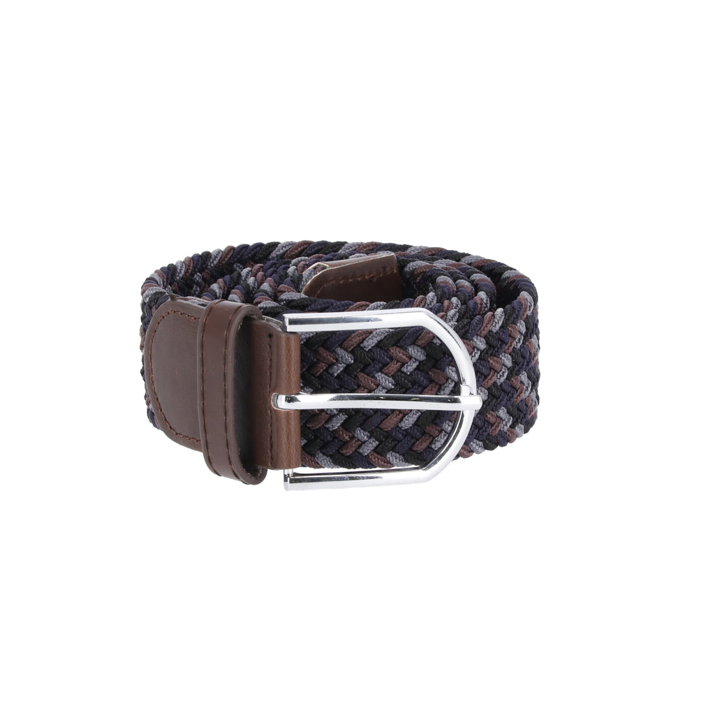 Cinturón Trenzado Multicolor Gris Café y Azul Ref 11 Marca La Chaqueteria