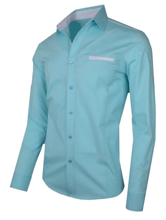 CAMISA ALGODON SLIM FIT LCC103 MENTA