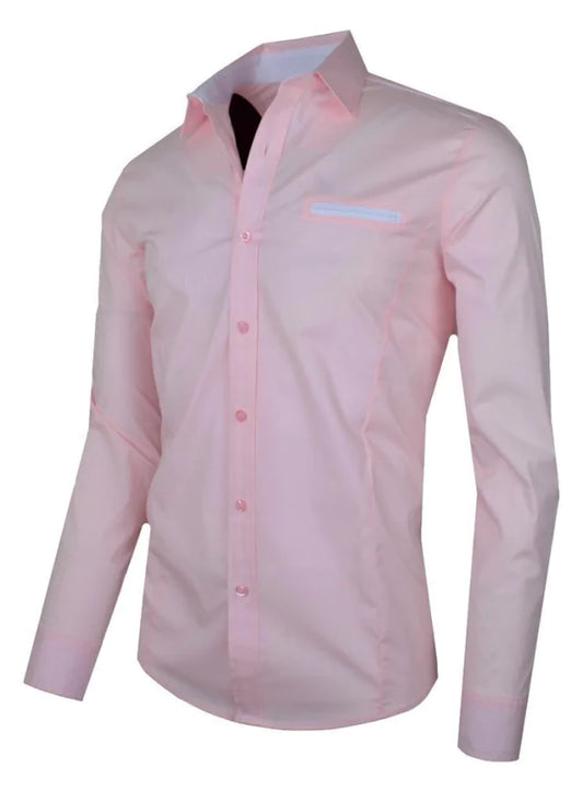 CAMISA ALGODON SLIM FIT LCC103 ROSADO