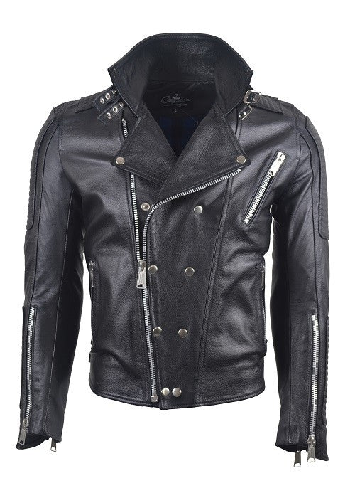 Chaqueta en Cuero Negro Dragon Silver