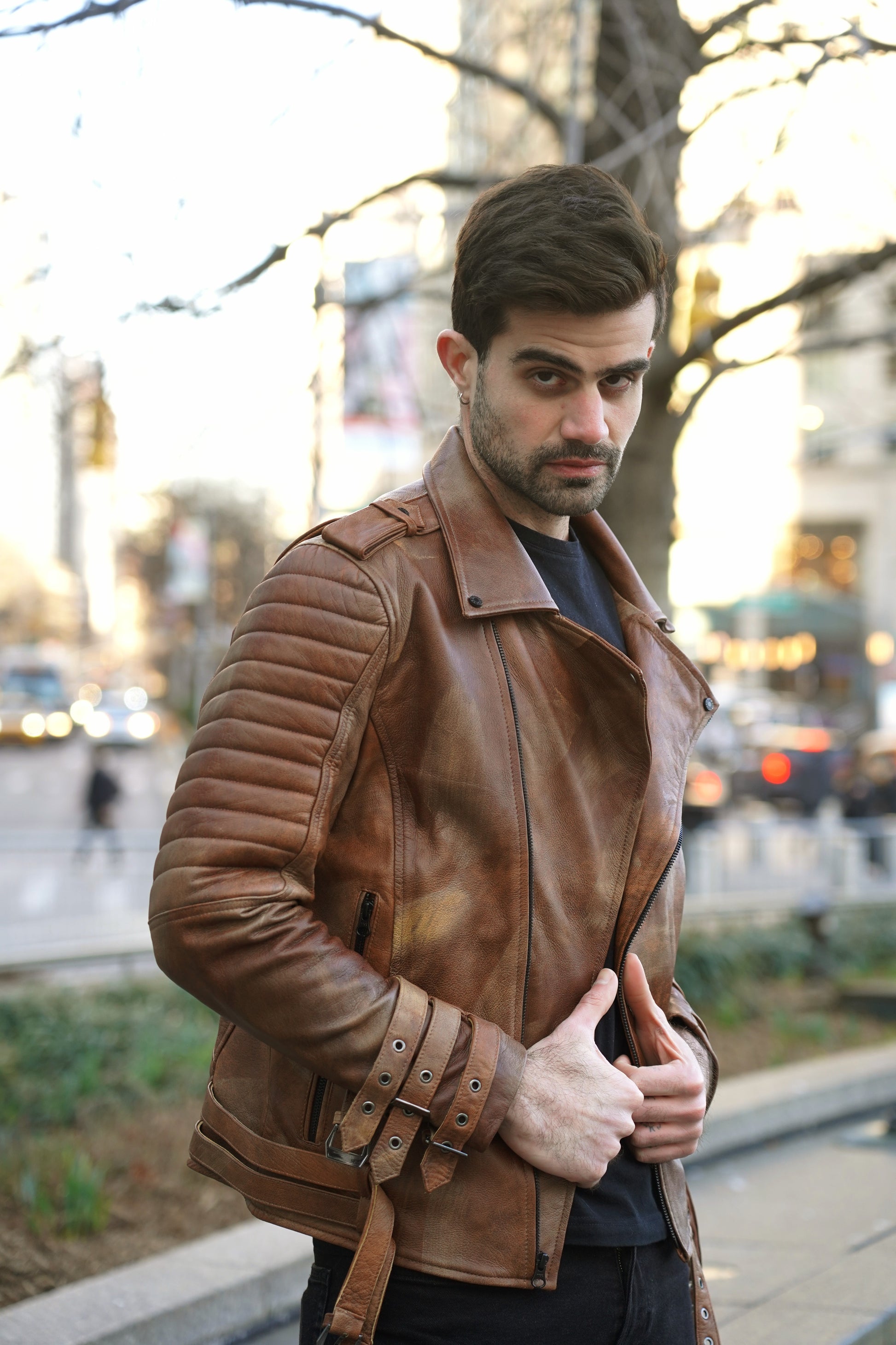Leather Jacket Moda Chamarras De Piel Para Hombre Chaqueta En