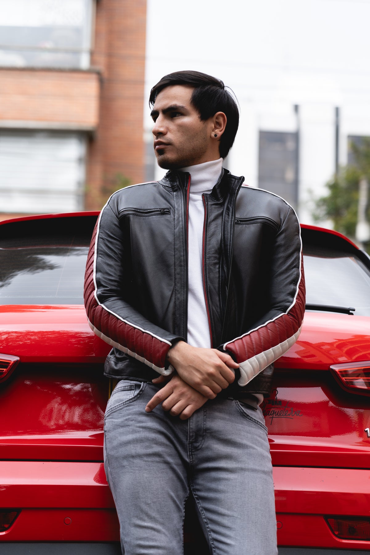 Chaqueta de Cuero Negro LCHL171 Marca La Chaqueteria