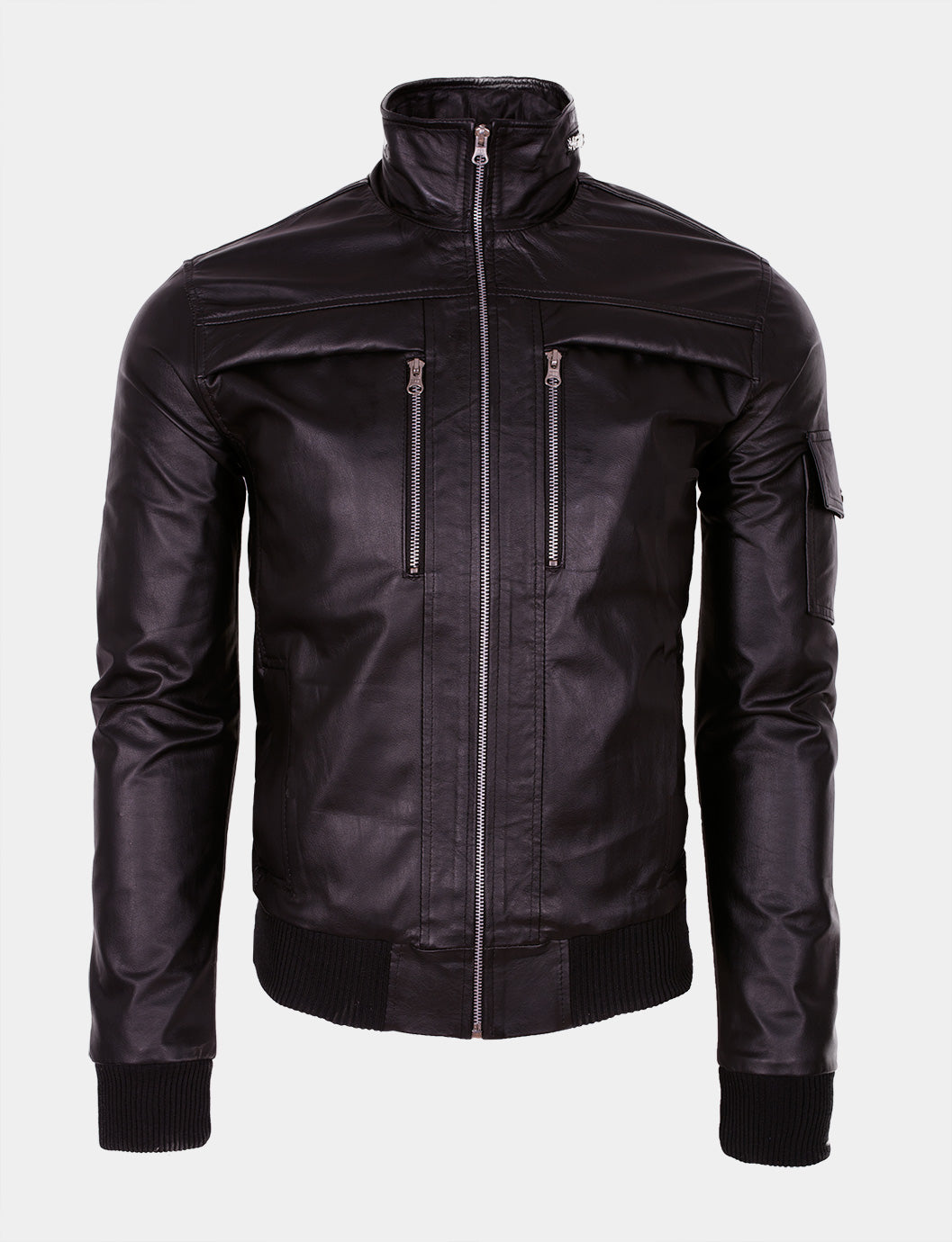 Chaqueta en Cuero Napa Negro Komodo