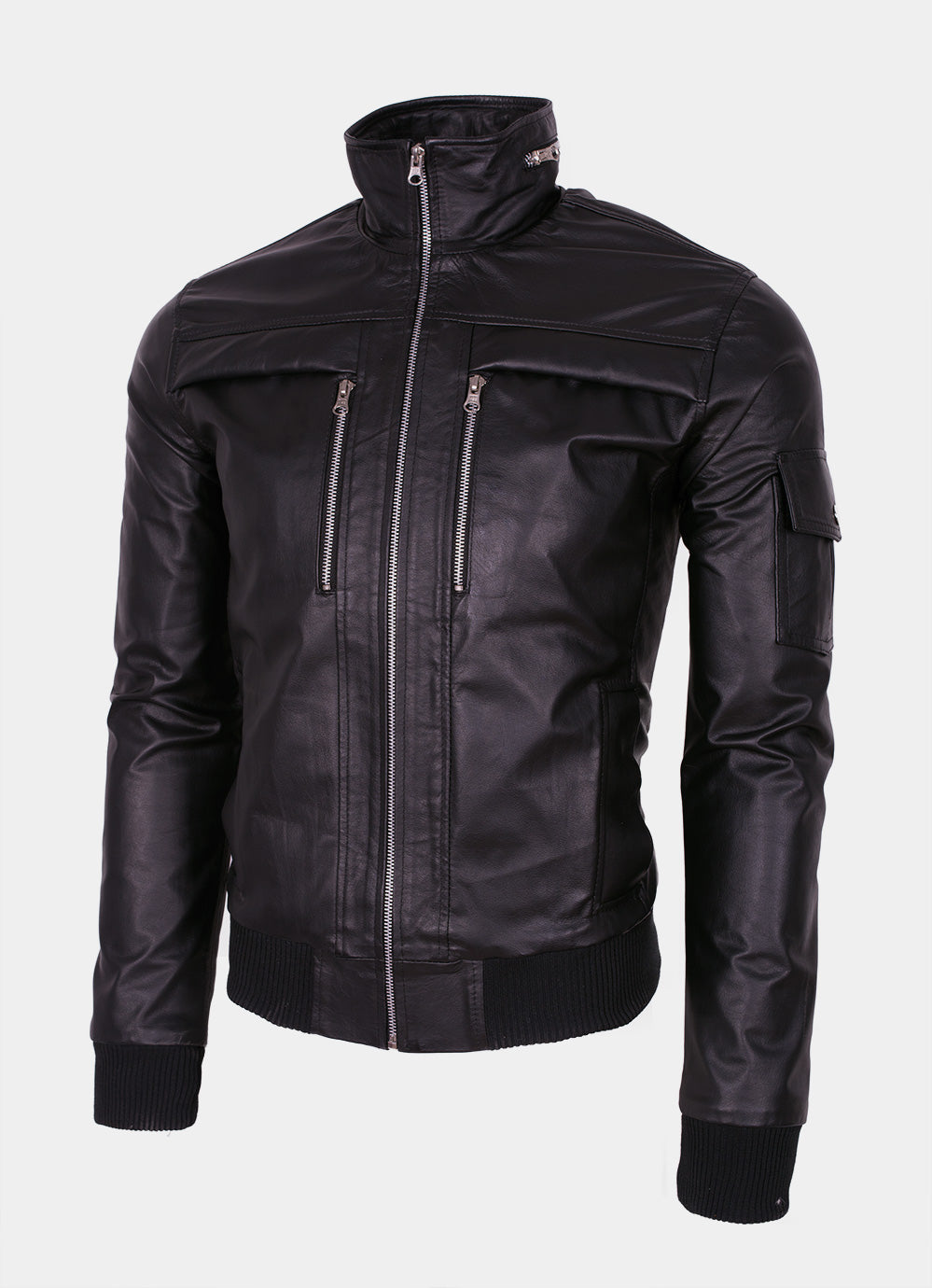 Chaqueta en Cuero Napa Negro Komodo