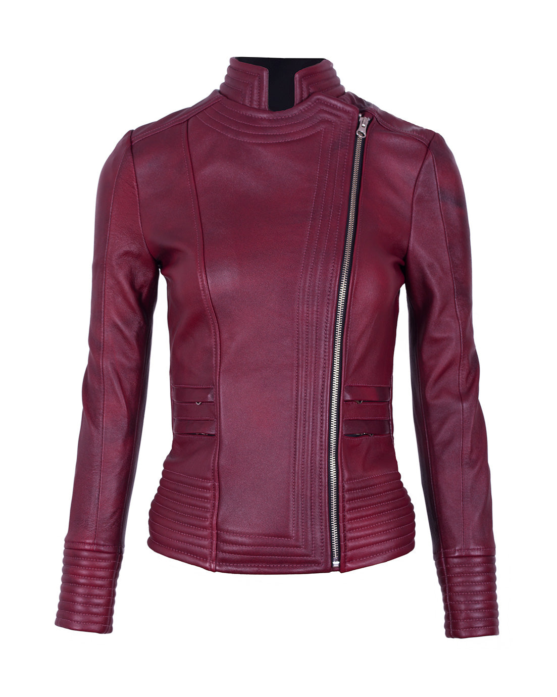 Chaqueta en Cuero Vinotinto W18
