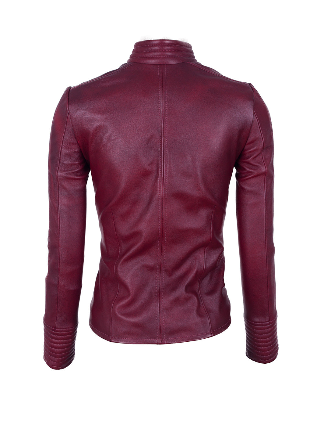 Chaqueta en Cuero Vinotinto W18