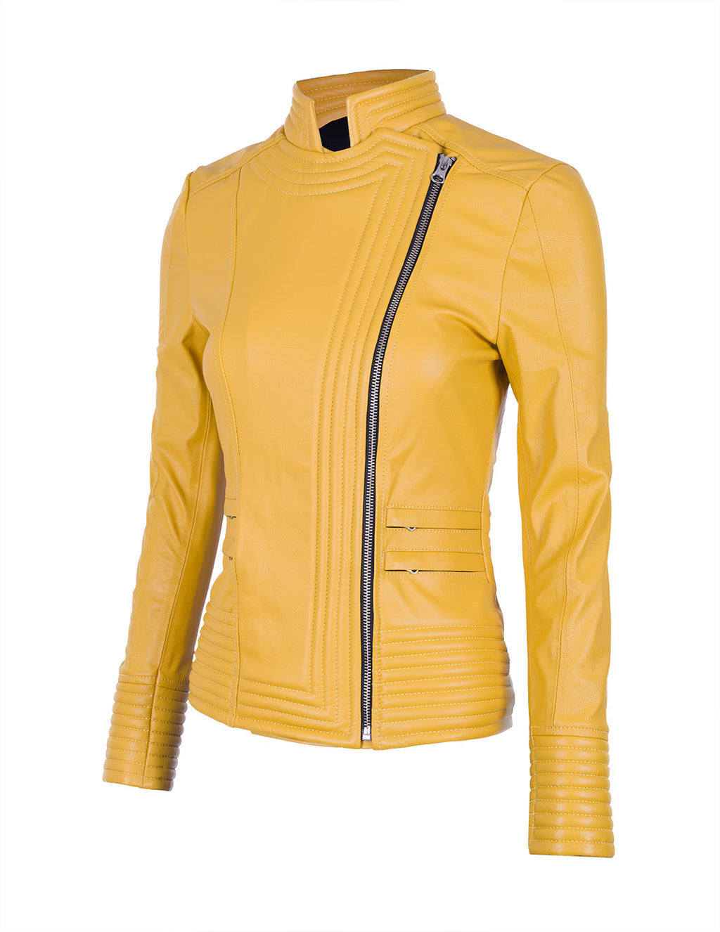 Chaqueta en Cuero Amarillo W18