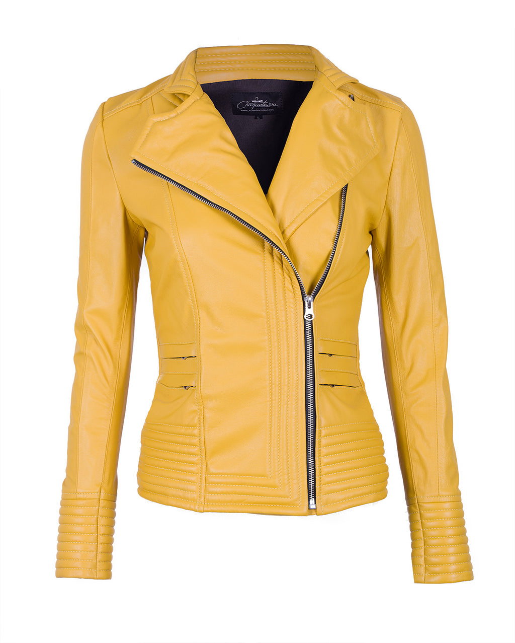 Chaqueta en Cuero Amarillo W18