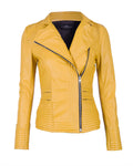 Chaqueta en Cuero Amarillo W18