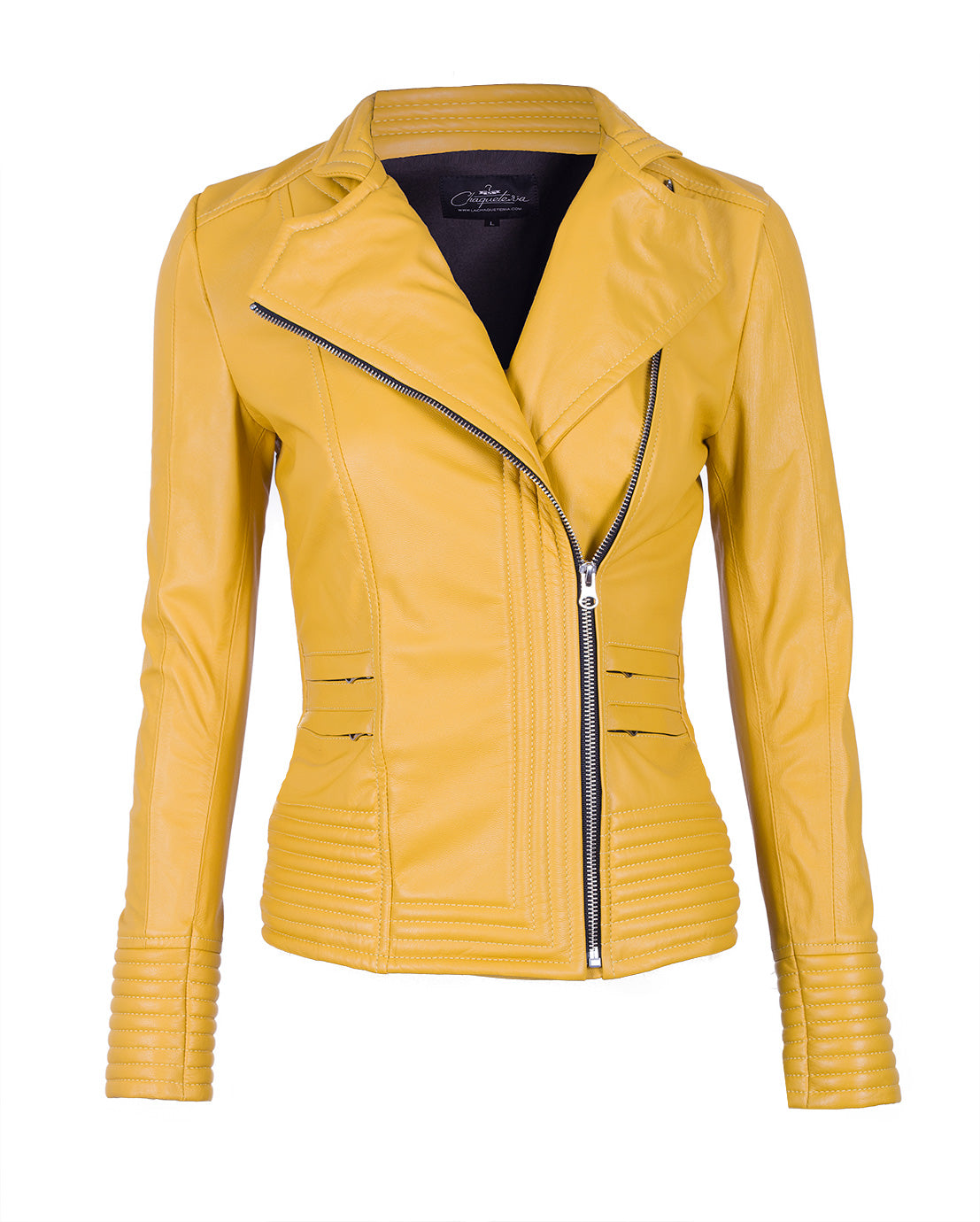 Chaqueta en Cuero Amarillo W18