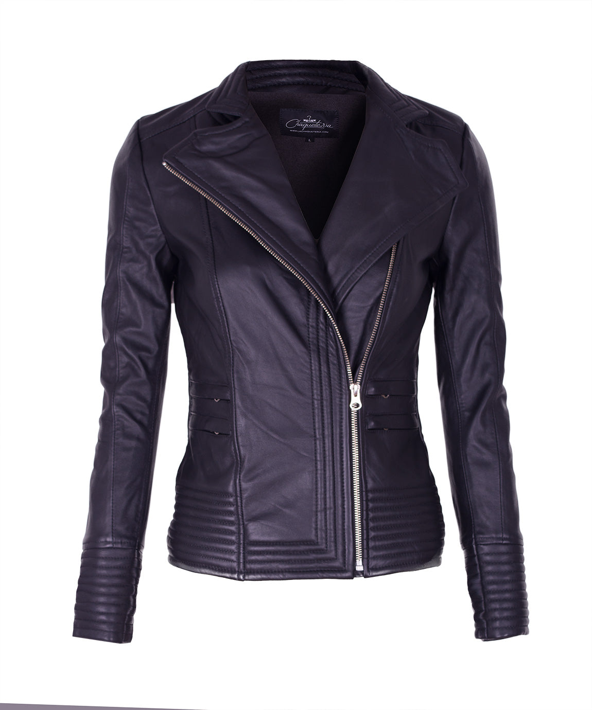 Chaqueta de cuero negro W18