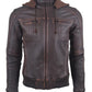 Chaqueta en Cuero Envejecido Cafe Base Cafe Feder