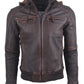 Chaqueta en Cuero Envejecido Cafe Base Cafe Feder