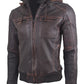 Chaqueta en Cuero Envejecido Cafe Base Cafe Feder