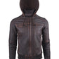 Chaqueta en Cuero Envejecido Cafe Base Cafe Feder