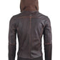 Chaqueta en Cuero Envejecido Cafe Base Cafe Feder