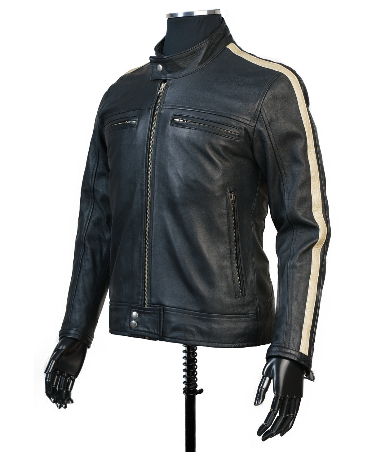 Chaqueta de Cuero Negro LCHL103