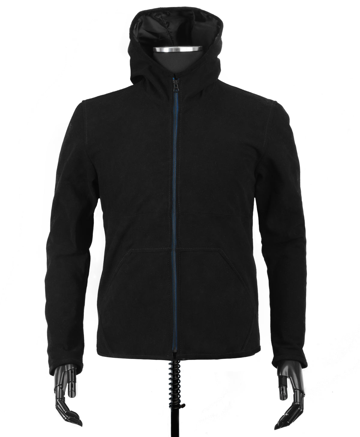 Chaqueta de Gamuza Con Capota Negra