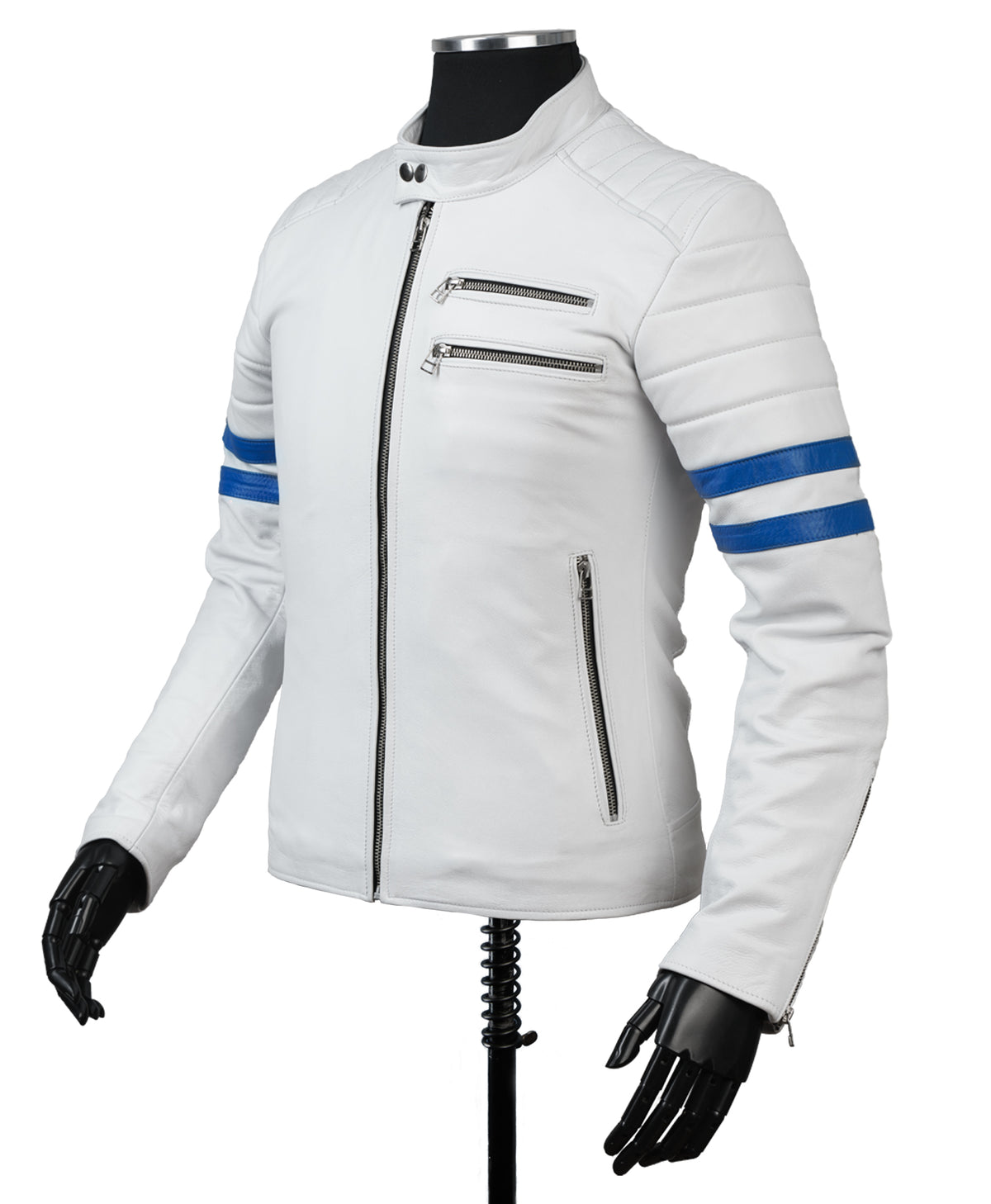 Chaqueta de Cuero Blanco LCHL163