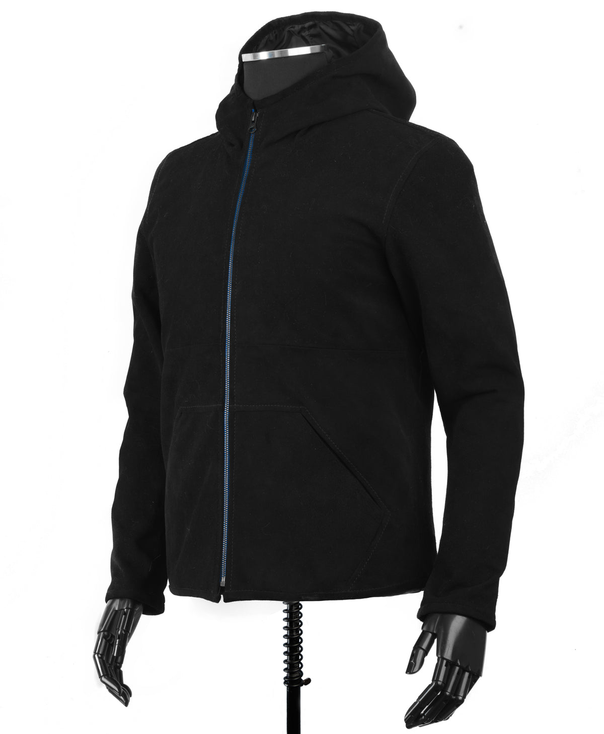 Chaqueta de Gamuza Con Capota Negra