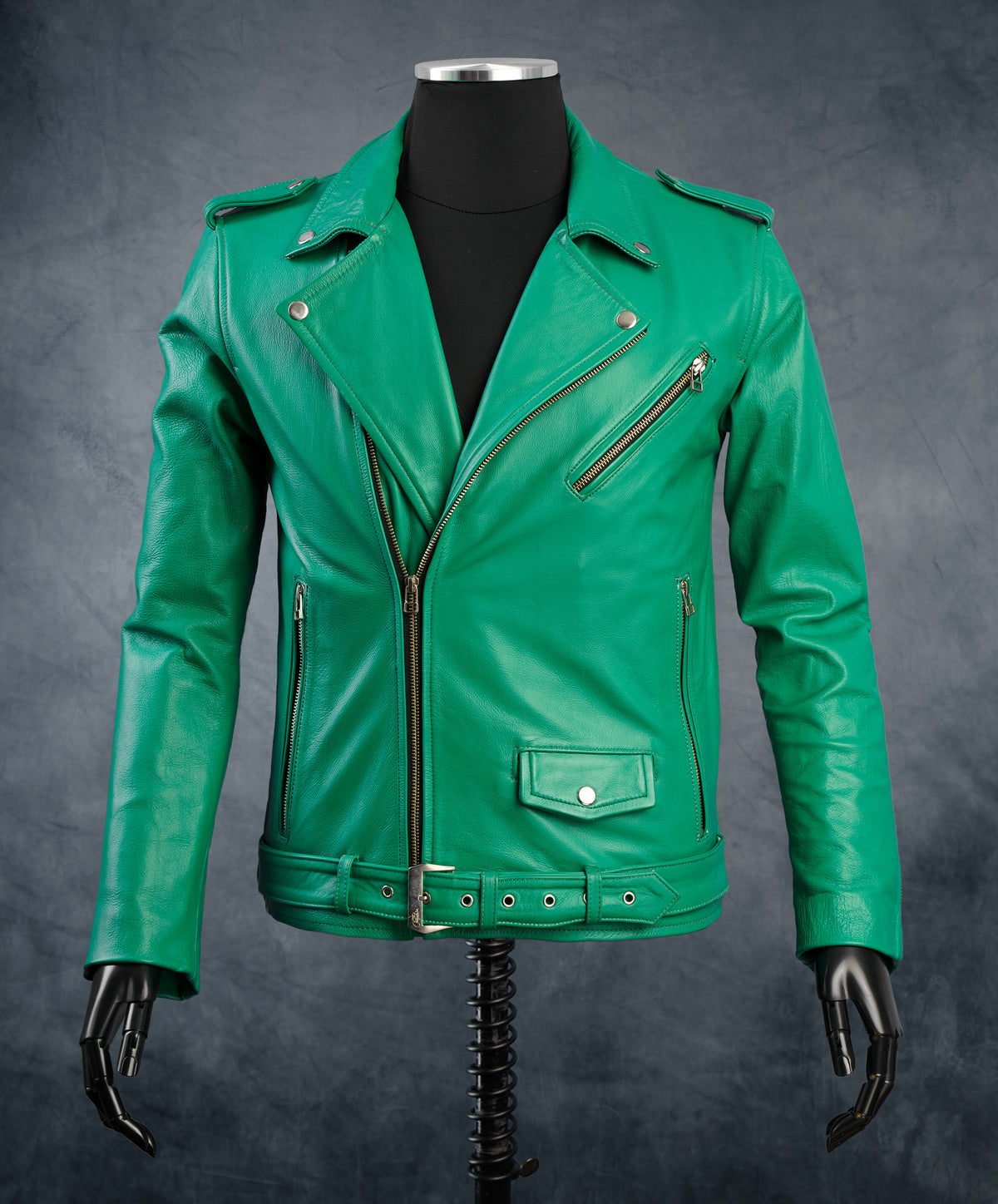 Chaqueta de  Cuero Verde Bison