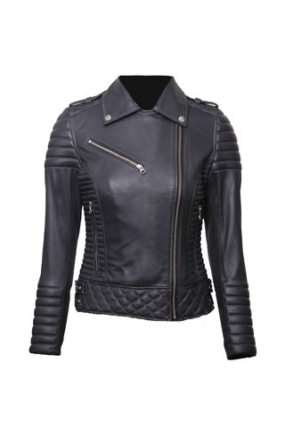 Chaqueta de Cuero Gris Nina Marca la Chaqueteria