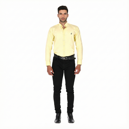 Camisa en Algodón 100% LCC2301 Amarillo Marca la Chaqueteria