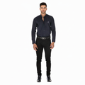 Camisa en Algodón 100% LCC2301 Navy Cabrito Blanco Marca La Chaqueteria